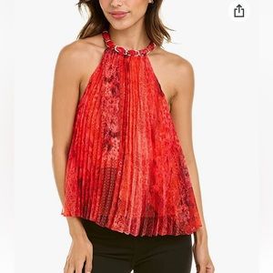 Alice + Olivia Red Halter Blouse
